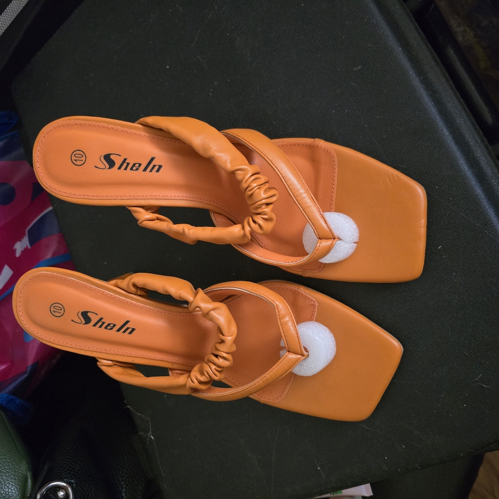 SheIn Women's Orange Sandal Heels